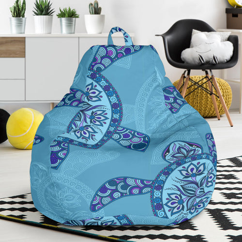 Sea Turtle Blue Tribal Pattern Bean Bag Cover