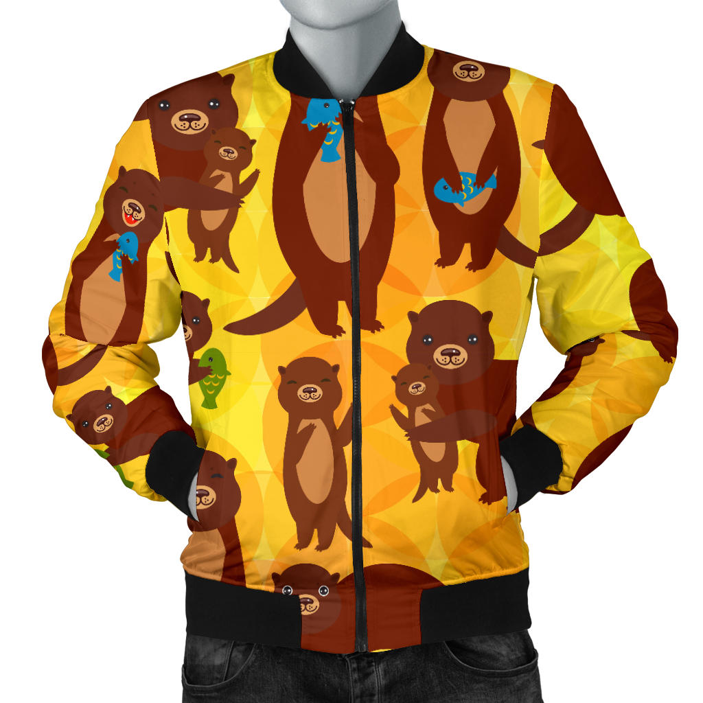 Otter Pattern Men Bomber Jacket