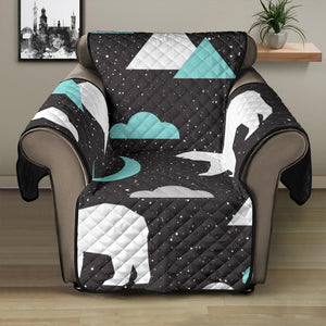 Polar Bear Moon Pattern Recliner Cover Protector