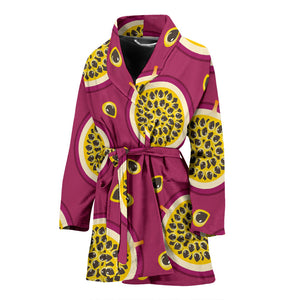 Sliced Passion Fruit Pattern Women Bathrobe