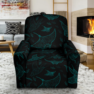 Stingray Pattern Print Design 02 Recliner Chair Slipcover