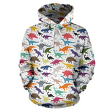 Colorful Dinosaur Pattern Men Women Pullover Hoodie