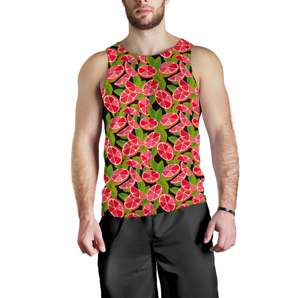 Grapefruit Leaves Pattern Men Tank Top