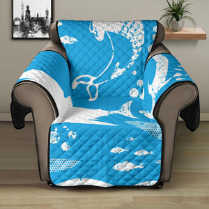 Shark Pattern Blue Theme Recliner Cover Protector