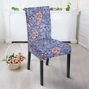 Yorkshire Terrier Pattern Print Design 02 Dining Chair Slipcover