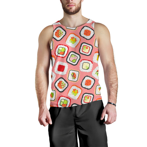 Sushi Roll Pattern Men Tank Top