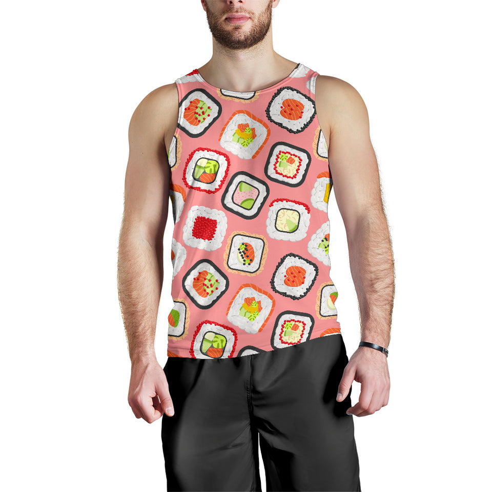 Sushi Roll Pattern Men Tank Top