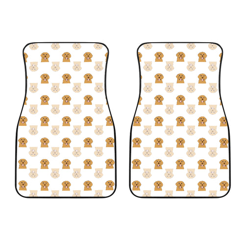 Golden Retriever Pattern Print Design 03 Front Car Mats