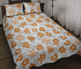 Christmas Gingerbread Cookie Pattern background Quilt Bed Set