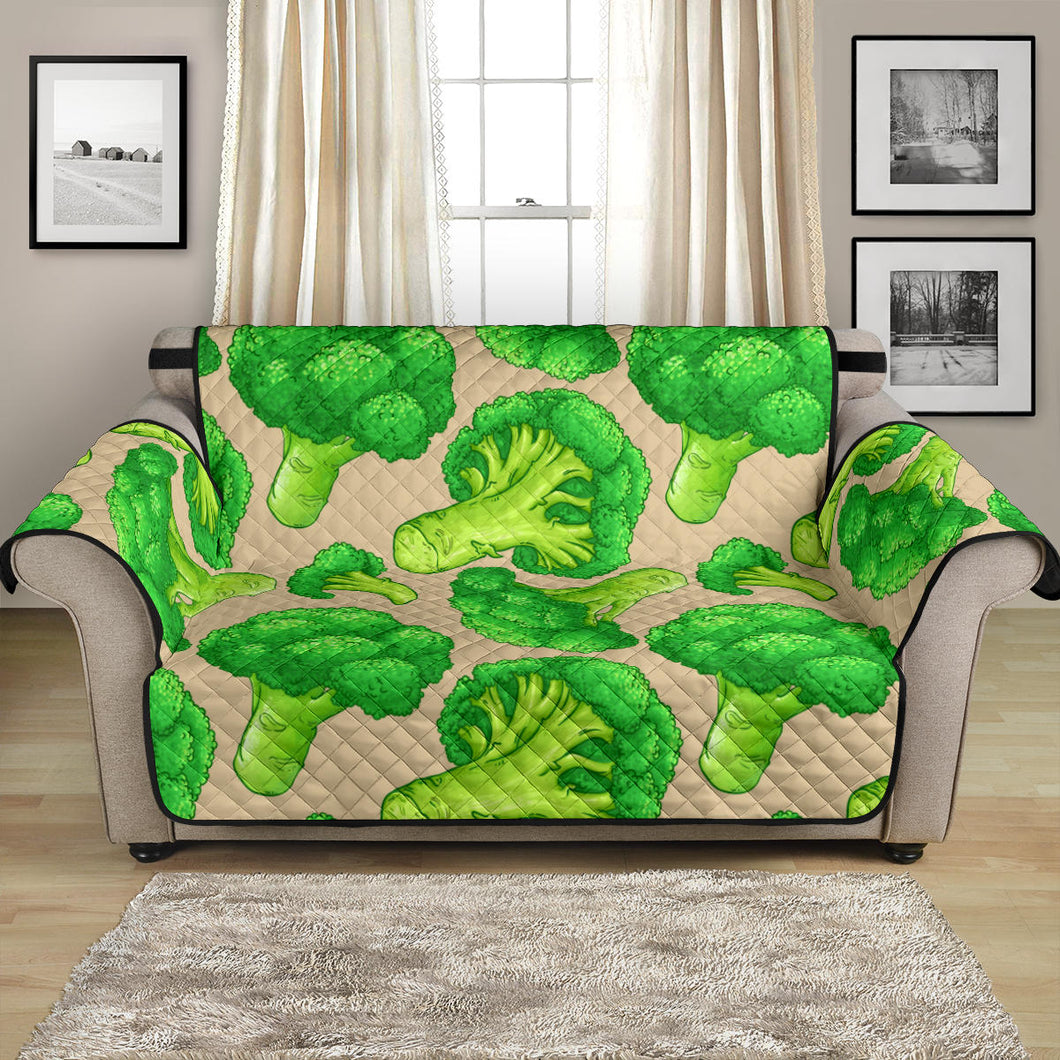 Broccoli Pattern Pink background Loveseat Couch Cover Protector