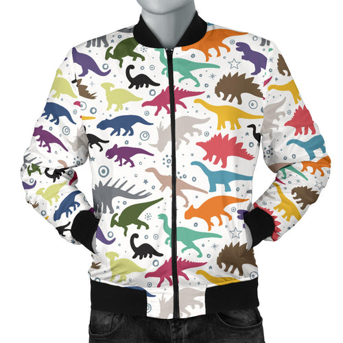 Colorful Dinosaur Pattern Men Bomber Jacket