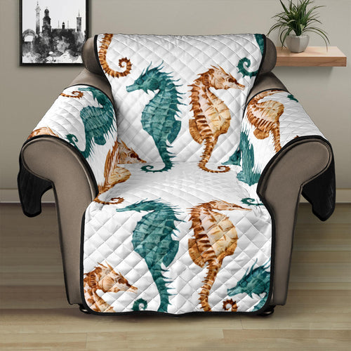 Seahorse Pattern Background Recliner Cover Protector