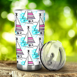 Sailboat Pattern Tumbler