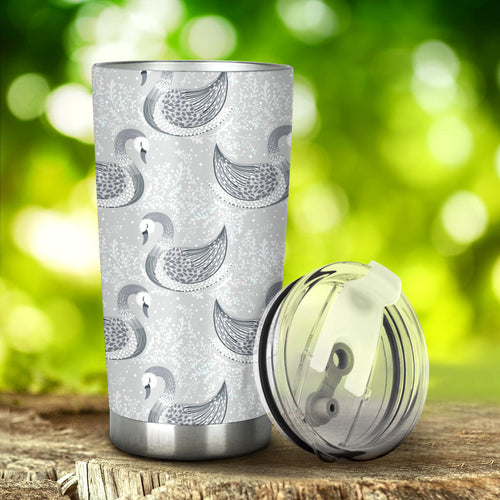 Swan Gray Pattern Tumbler