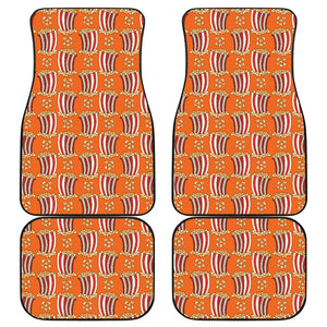 Popcorn Pattern Print Design 05 Front and Back Car Mats