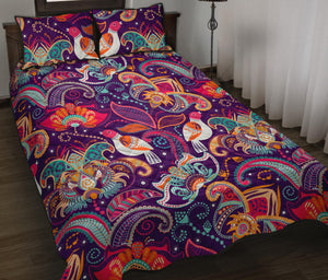 Indian Pattern Background Quilt Bed Set