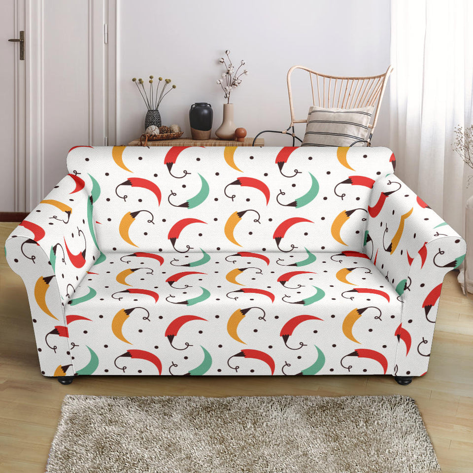 Red Green Yellow Chili Pattern Loveseat Couch Slipcover