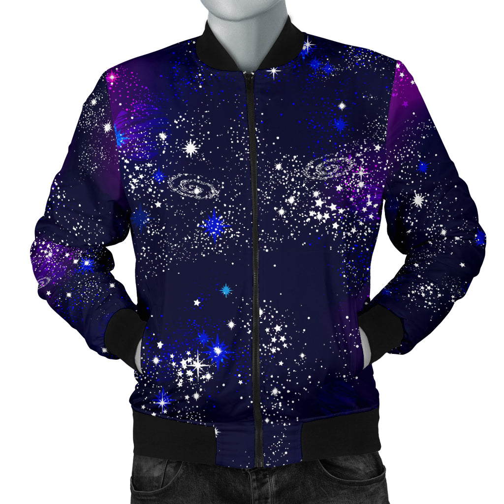 Space Galaxy Pattern Men Bomber Jacket