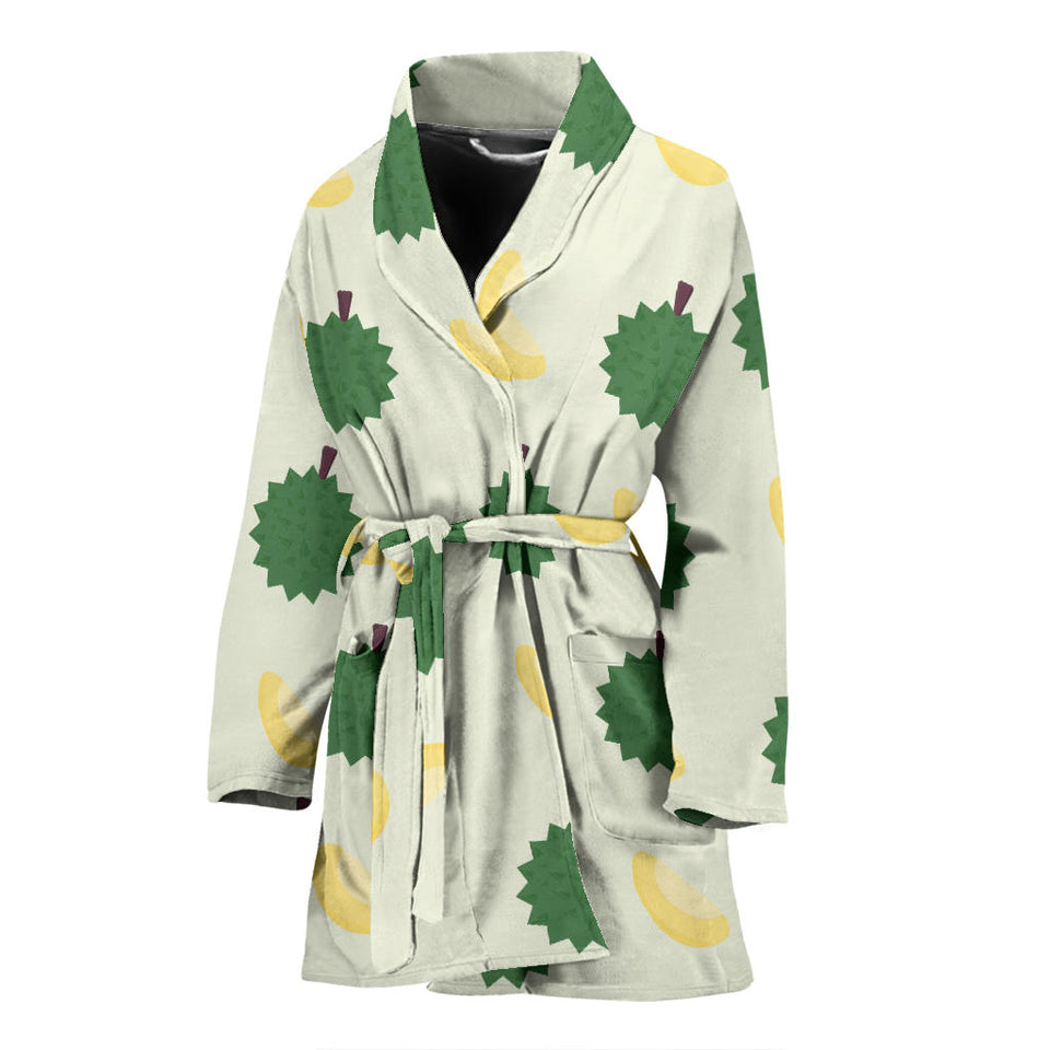 Durian Pattern Theme Women Bathrobe