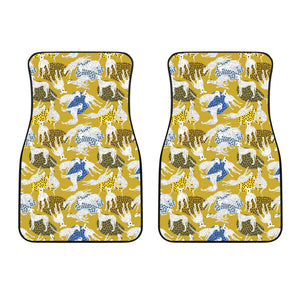 Greyhound Pattern Print Design 02 Front Car Mats