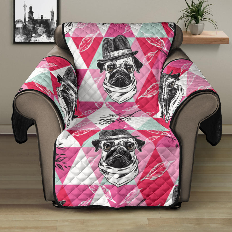 Pug Pattern Recliner Cover Protector