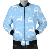 Snowflake Deer Pattern Men Bomber Jacket