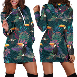 Toucan Pattern Women Hoodie Dress