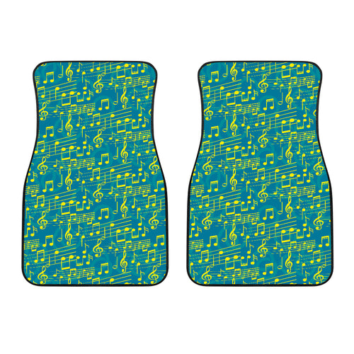 Music Notes Pattern Print Design 05 Front Car Mats