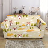 Windmill Pattern Loveseat Couch Slipcover