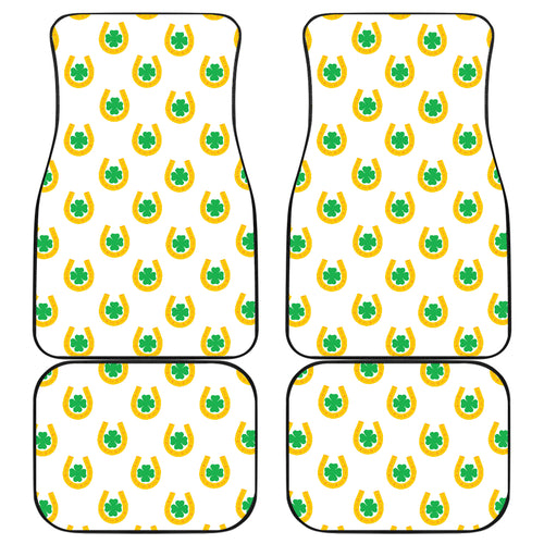 Horseshoes Pattern Print Design 03 Front and Back Car Mats