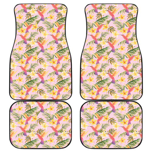 Hummingbird Pattern Print Design 03 Front and Back Car Mats