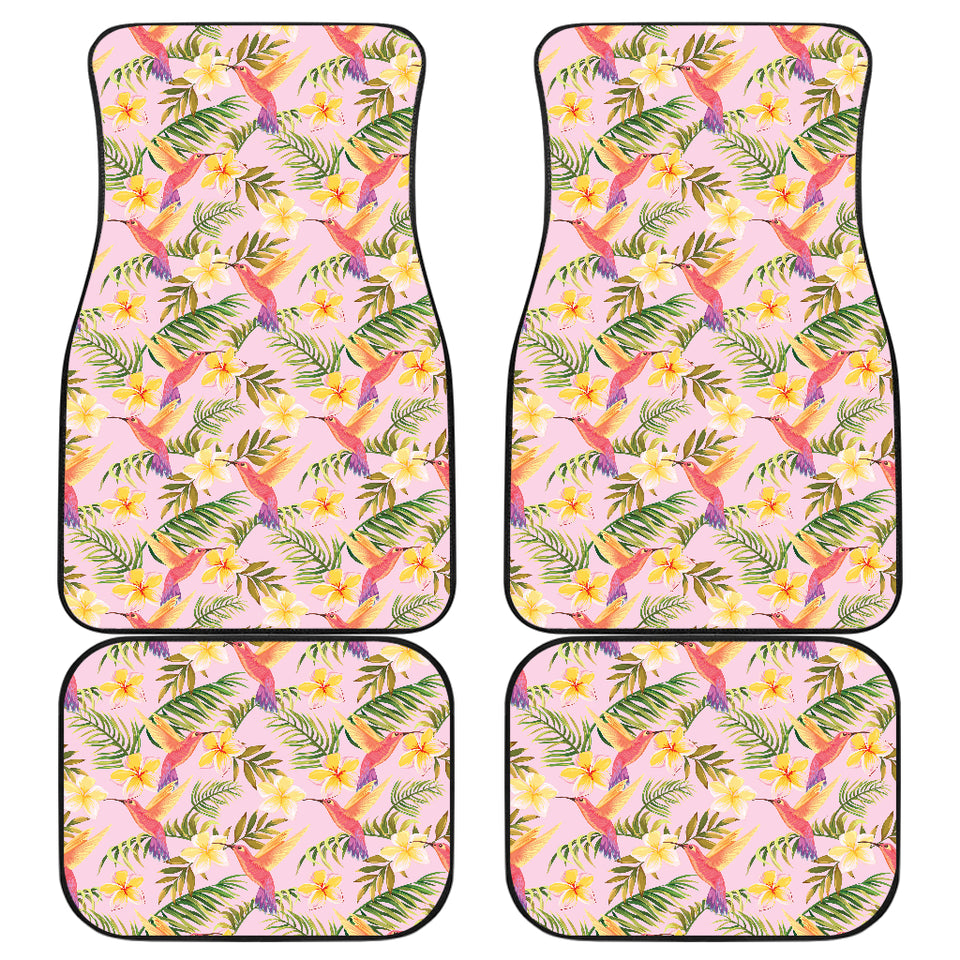 Hummingbird Pattern Print Design 03 Front and Back Car Mats