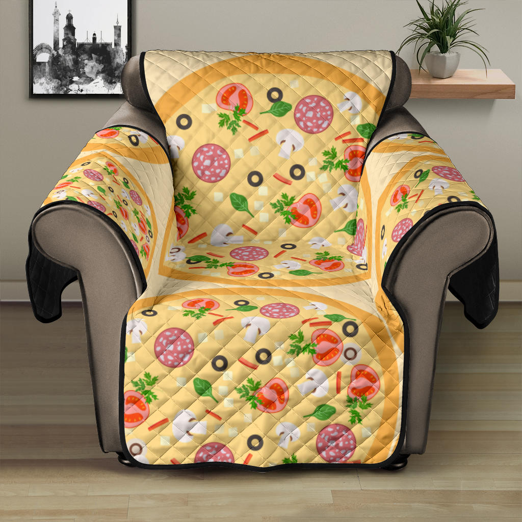 Pizza Theme Pattern Recliner Cover Protector