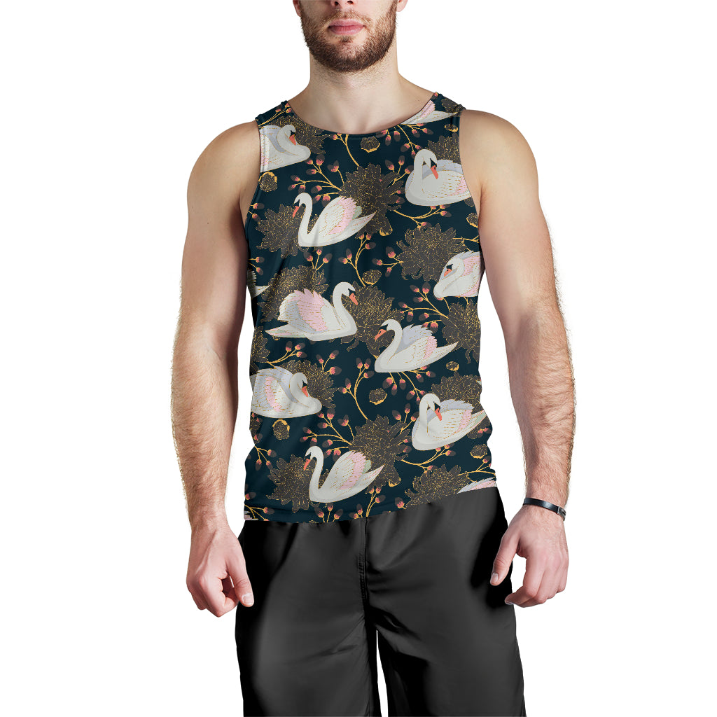 Swan Pattern Men Tank Top