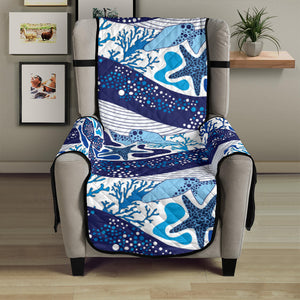 Whale Starfish Pattern Chair Cover Protector