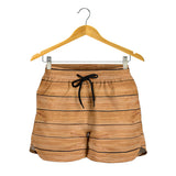 Wood Printed Pattern Print Design 04 Women Shorts