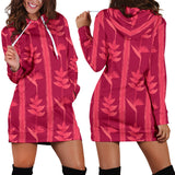 Heliconia Pink Pattern Women Hoodie Dress