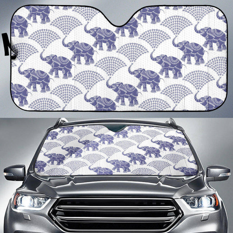 Elephant Pattern Background Car Sun Shade