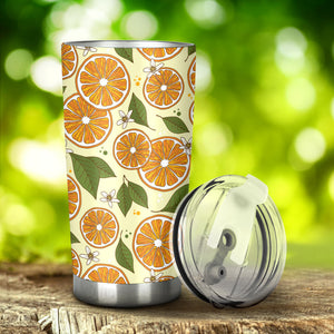 Sliced Orange Leaves  Pattern Tumbler