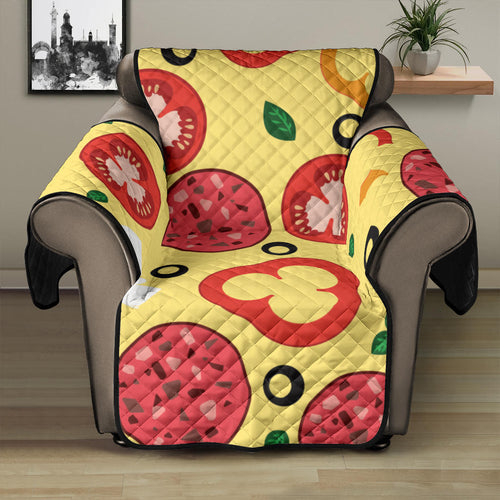 Pizza Tomato Salami Texture Pattern Recliner Cover Protector