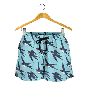 Swallow Pattern Print Design 01 Women Shorts