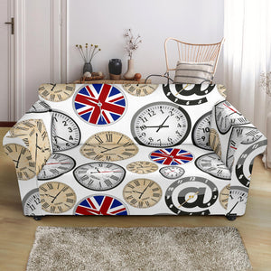 Wall Clock UK Pattern Loveseat Couch Slipcover