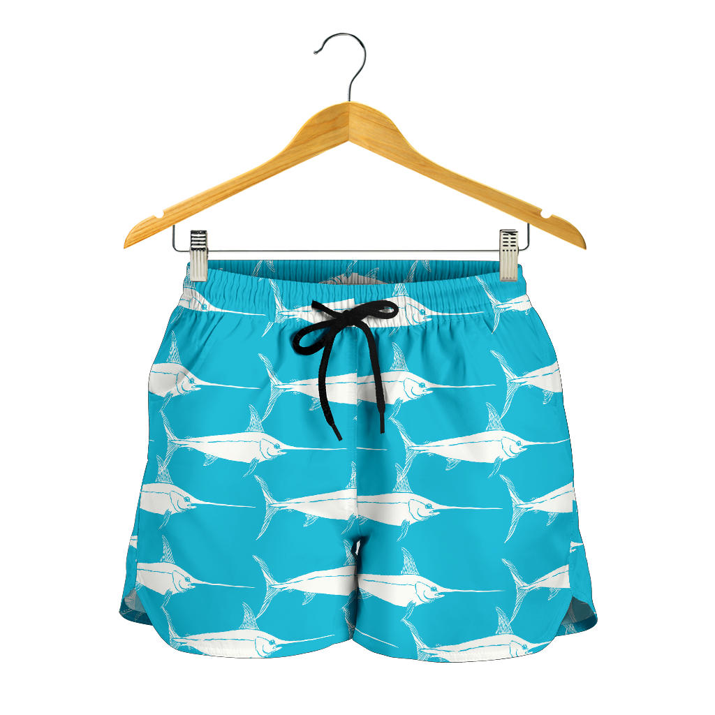 Swordfish Pattern Print Design 02 Women Shorts