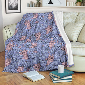 Yorkshire Terrier Pattern Print Design 02 Premium Blanket