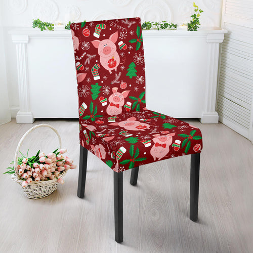 Pig Pattern Print Design 01 Dining Chair Slipcover