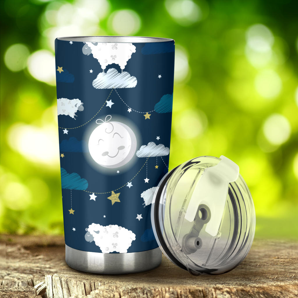 Sheep Playing Could Moon Pattern  Tumbler