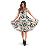 Skate Board Pattern Print Design 01 Sleeveless Midi Dress