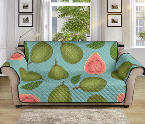 Guava Pattern Green Background Sofa Cover Protector