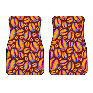 Coffee Bean Pattern Background Front Car Mats