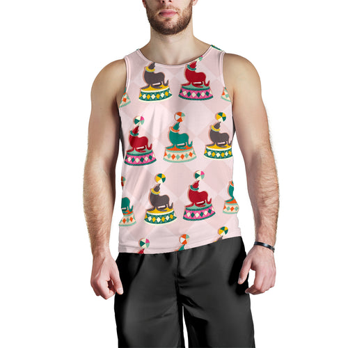 Colorful Sea Lion Pattern Men Tank Top